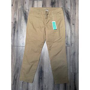 Old Navy Pixie Chino Ankle Length Pants Size 12 Regular Tan Cotton Blend Stretch
